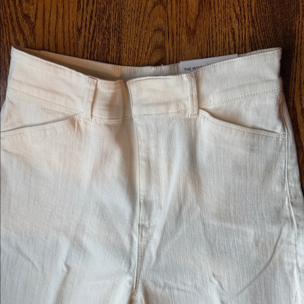 Ann Taylor Cream/White Wide-Leg Pants - Picture 2 of 13